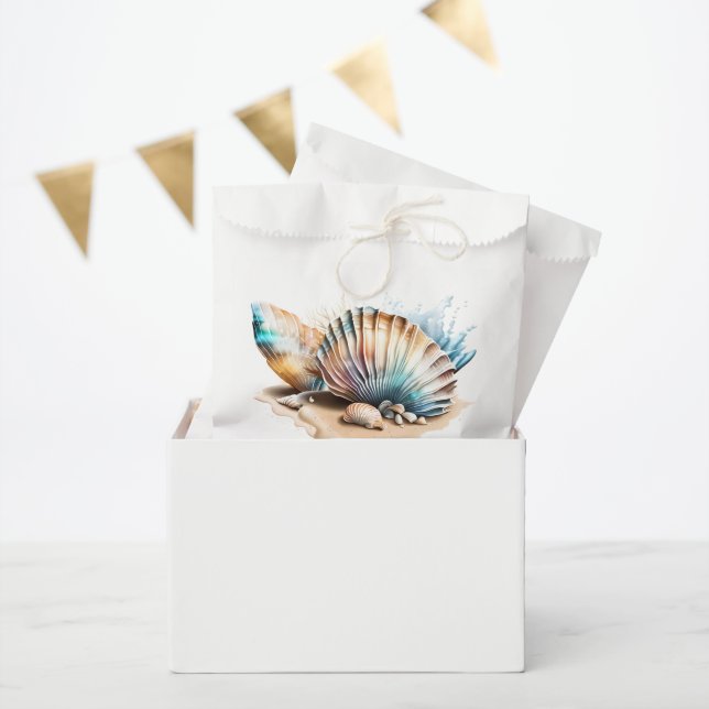 Nautical sea shells 3D beach sand marine Favour Bags (Party)