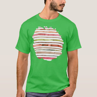 Nautical Sea Stripes Red green T-Shirt