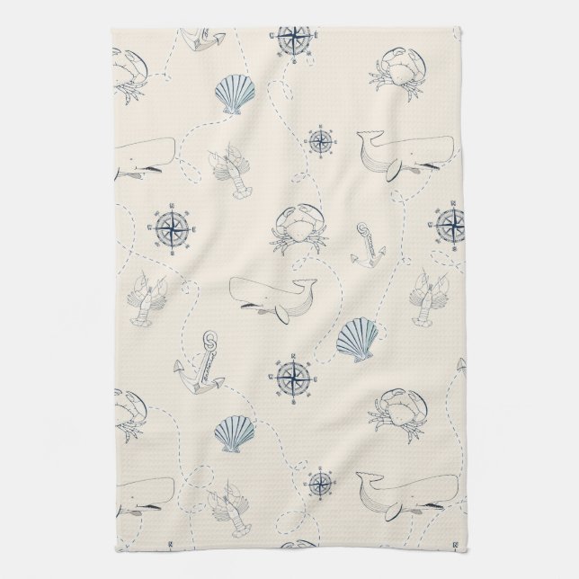 Nautical Sea Tea Towel (Vertical)