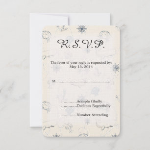 Nautical Sea Wedding RSVP Card