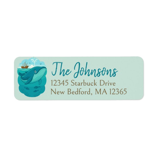 Nautical Sea Whale Return Address (Front)