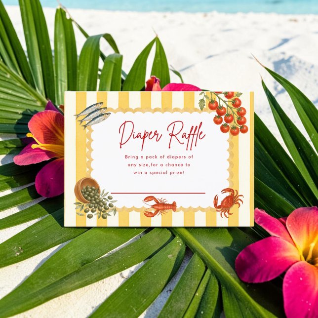 Nautical Seafood Diaper Raffle Enclosure Card (Creator Uploaded)