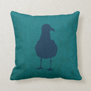 Nautical Seagulls Green Blue Cushion