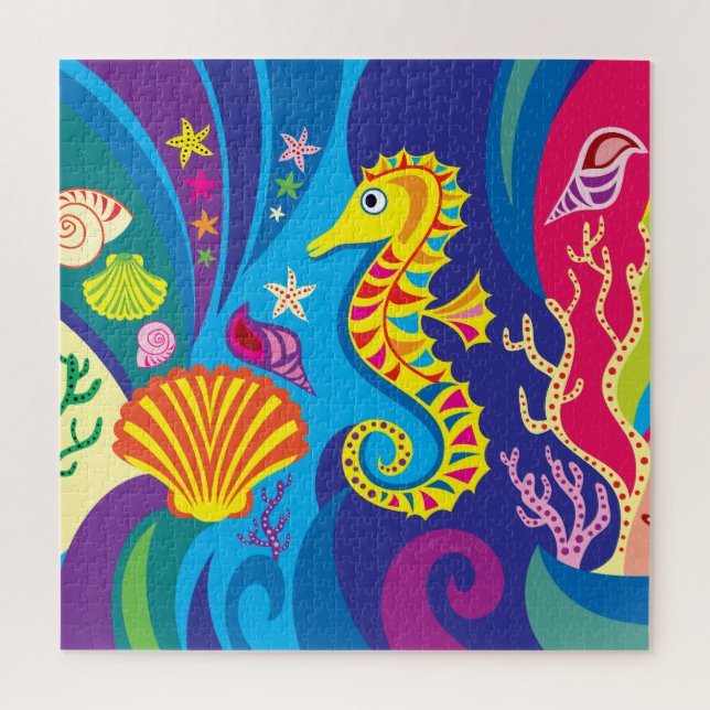 Nautical Seahorse Jigsaw Puzzle (Vertical)