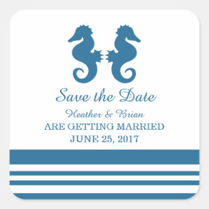 Nautical Seahorse Save the Date Stickers
