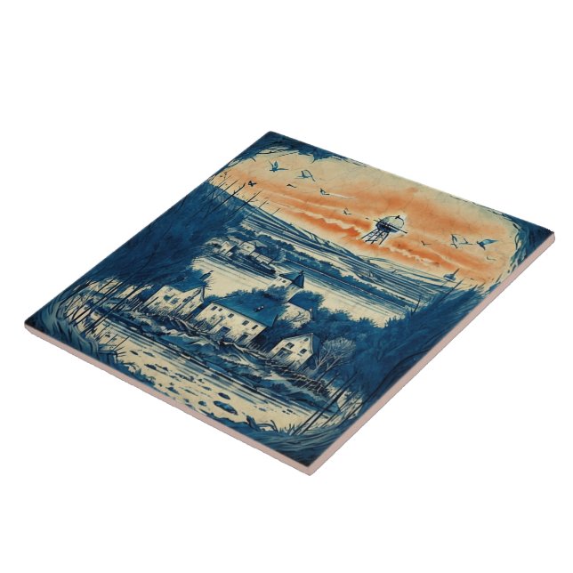 Nautical Seascapes Oil Painting No1 Tile (Side)