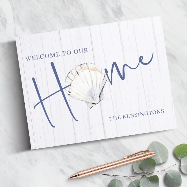 Nautical Seashell Home | Coastal Wood Guest Book (Nautical Seashell Home | Coastal Wood Guest Book)