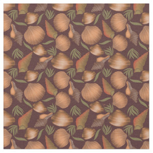 Nautical Seashell Red Pattern  Fabric