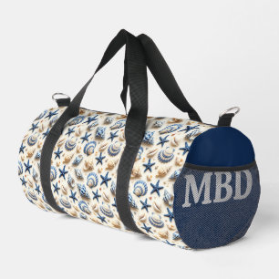 Nautical Seashells Beach Bag Duffle Bag