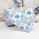 Nautical Seashells Custom Necktie<br><div class="desc">This custom necktie features a beautiful nautical design with seashells, perfect for adding a touch of the ocean to any outfit. Whether you're heading to a seaside vacation, a special event, or just want to express your love for the sea, this tie is a stylish and unique choice. Made with...</div>