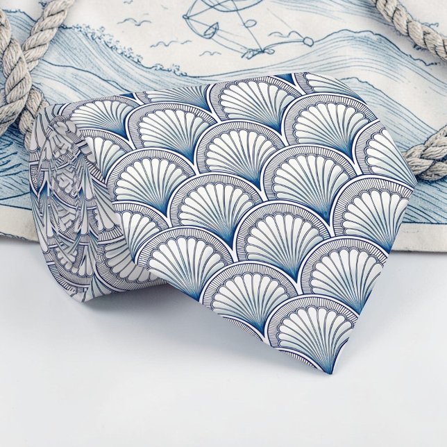 Nautical Seashells Custom Necktie (Creator Uploaded)