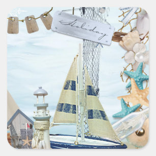 Nautical Series Design 4  Square Sticker