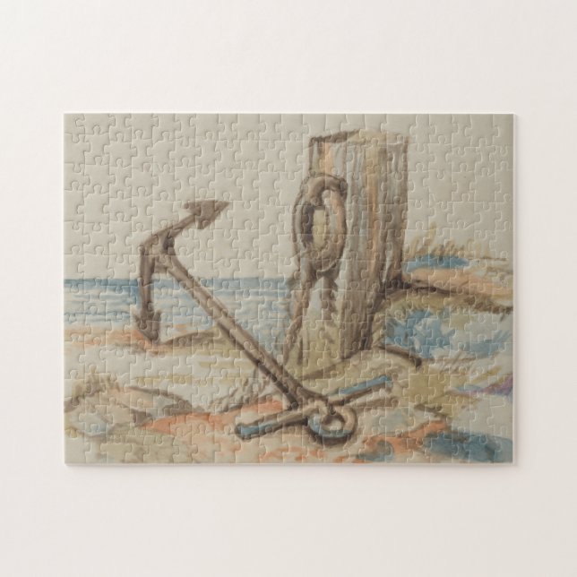 Nautical Ship Anchor on the Ground Scene Puzzle (Horizontal)