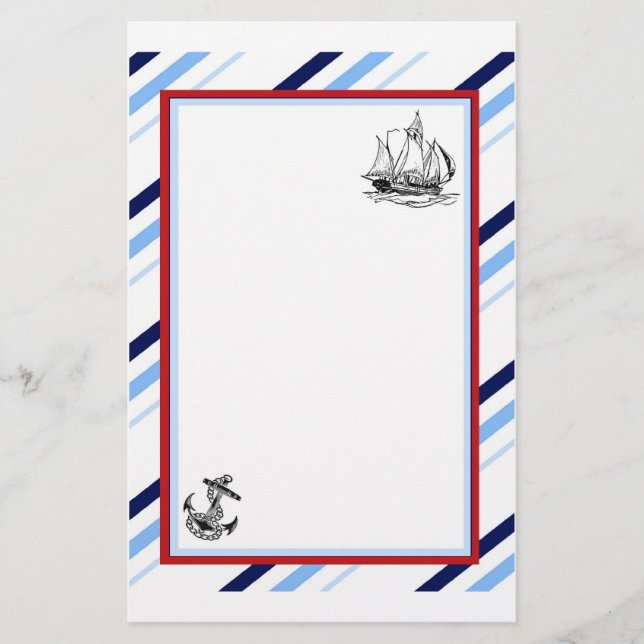 Nautical Ship & Anchor Stationery (Front)