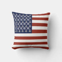Nautical ship anchor/wheel/American flag stripe 