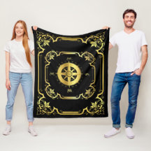 Nautical ship compass gilded black/gold/black