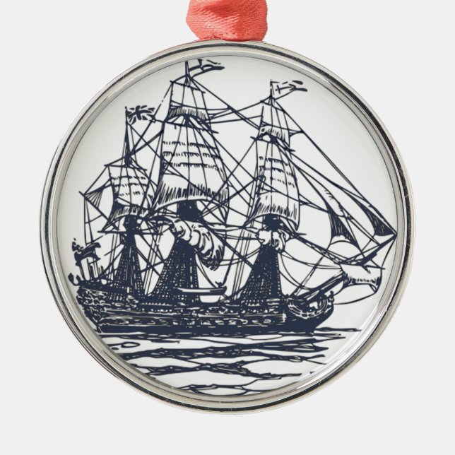 Nautical Ship Ornament (Front)