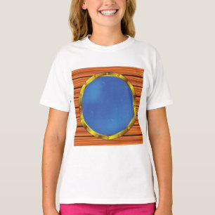 Nautical Ship Porthole Window with Blue Water T-Shirt
