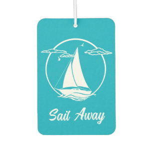 Nautical/ship/sailboat/boat aqua-blue/sail away car air freshener