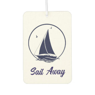 Nautical ship/sailboat/boat navy-blue/sail away car air freshener