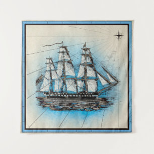 Nautical Ship Tapestry