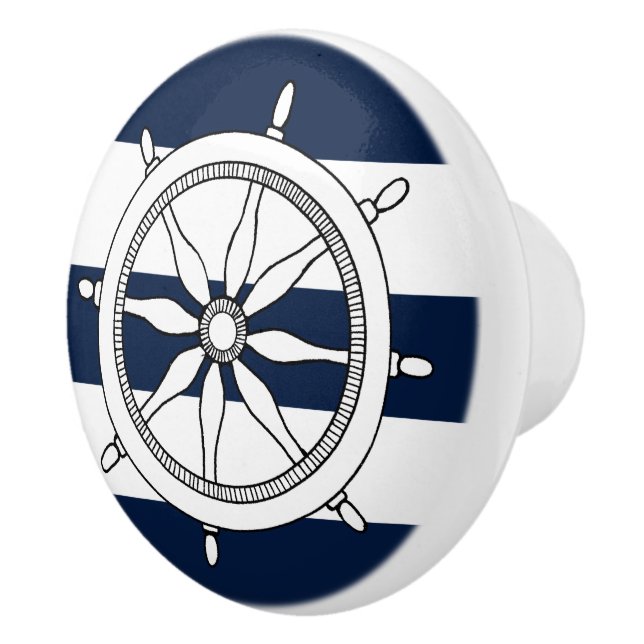 Nautical Ship Wheel Ceramic Knobs / Pulls (Right)