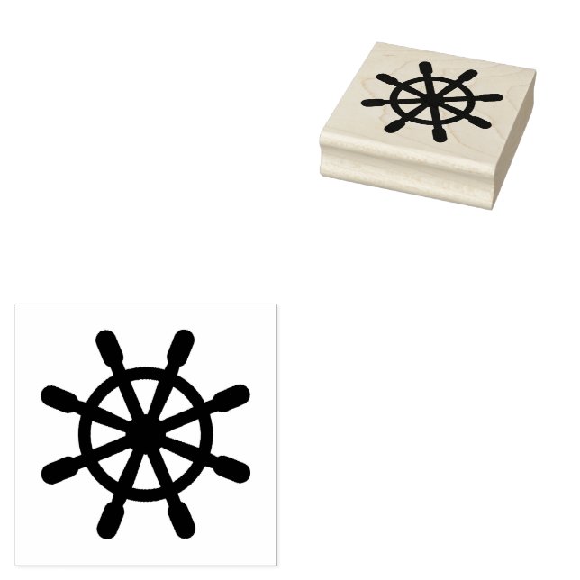  Nautical Ship Wheel Rubber Stamp (Stamped)