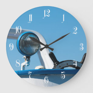 Nautical ship wheel sailboat large clock