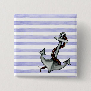 Nautical Ship's Anchor 15 Cm Square Badge