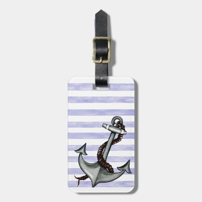 Nautical Ship's Anchor Luggage Tag (Front Vertical)