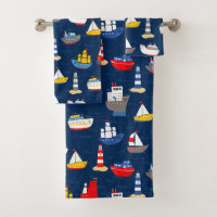 Nautical Ships and Boats Ocean Vehicles Pattern
