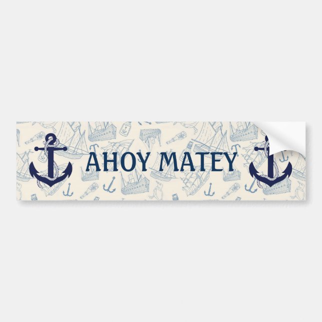 NAUTICAL SHIPS BUMPER STICKER (Front)