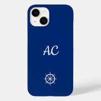 Nautical Ships Wheel Blue+White (Personalise)