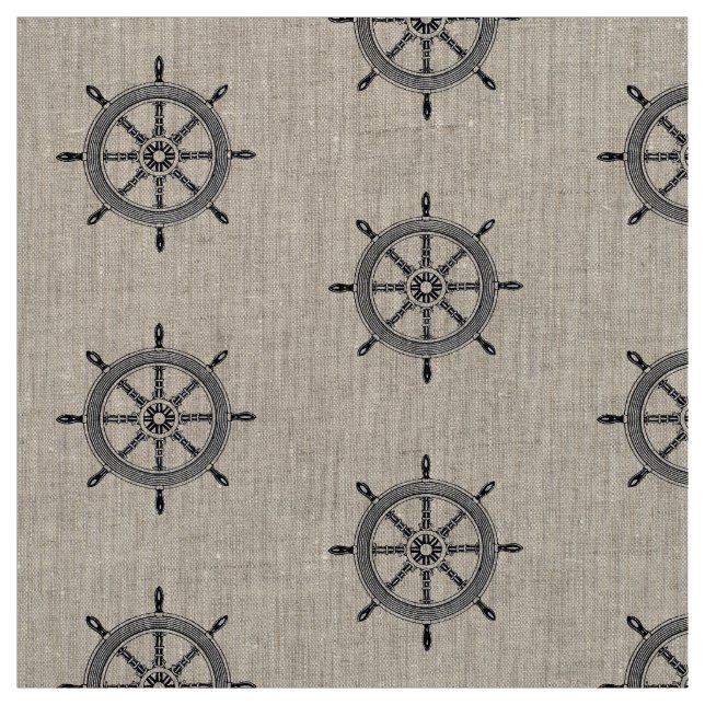 Nautical Ships Wheel | Vintage Fabric (Swatch)