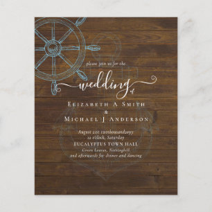 Nautical Ships Wheel Wedding Flyer