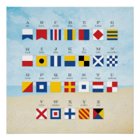 Nautical Signal Flag Alphabet and Beach