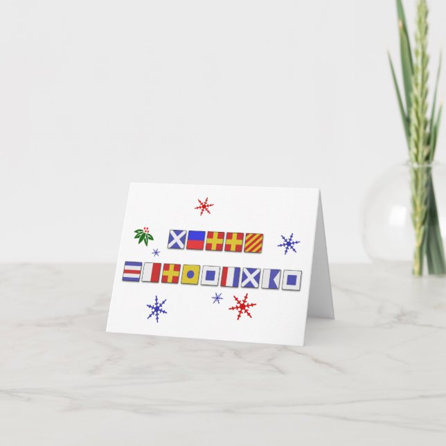 Nautical Signal Flag Merry Christmas Card (Front)