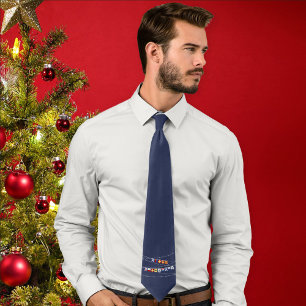#Nautical Signal Flag Merry #Christmas   Navy Blue Tie
