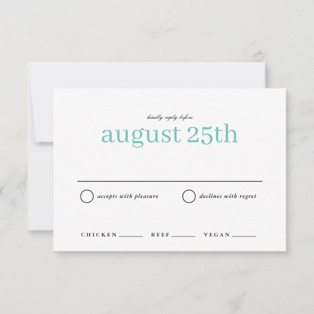 Nautical Simple Type Wedding RSVP Save The Date (Front)