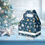 Nautical Snowflakes & Coastal Elements Favour Box<br><div class="desc">Celebrate the holiday season with this unique, coastal-themed Favour boxes. Featuring a beautiful blend of snowflakes, baubles, seahorses, fish, starfish, and delicate bubbles, this box perfectly captures the festive spirit with a nautical twist. Ideal for Christmas gifts for friends and loved ones. A perfect choice for families who love the...</div>