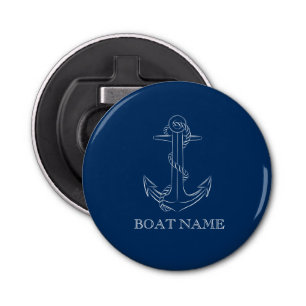 Nautical Spirit Anchor Navy Blue Bottle Opener
