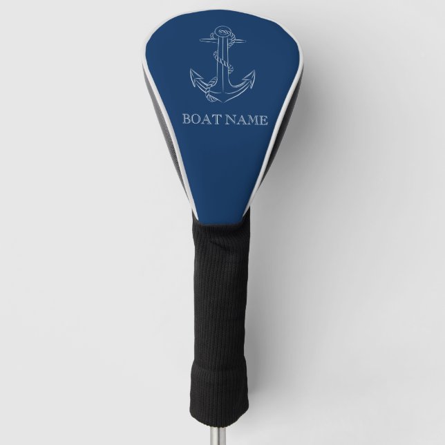 Nautical Spirit Anchor Navy Blue    Golf Head Cover (Front)