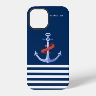 Nautical Spirit Anchor, Navy Blue iPhone 12 Case
