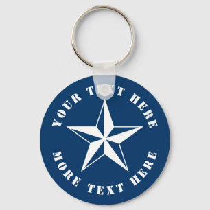 Nautical star boating sailing yachting custom name key ring