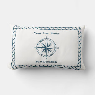 Nautical star Custom Boat Name Pillow