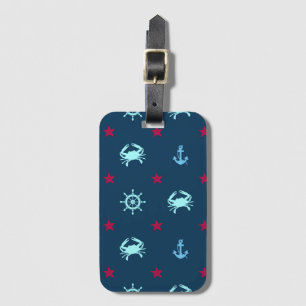 Nautical Star Pattern Luggage Tag
