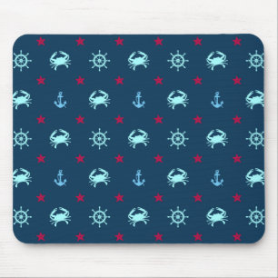 Nautical Star Pattern Mouse Pad