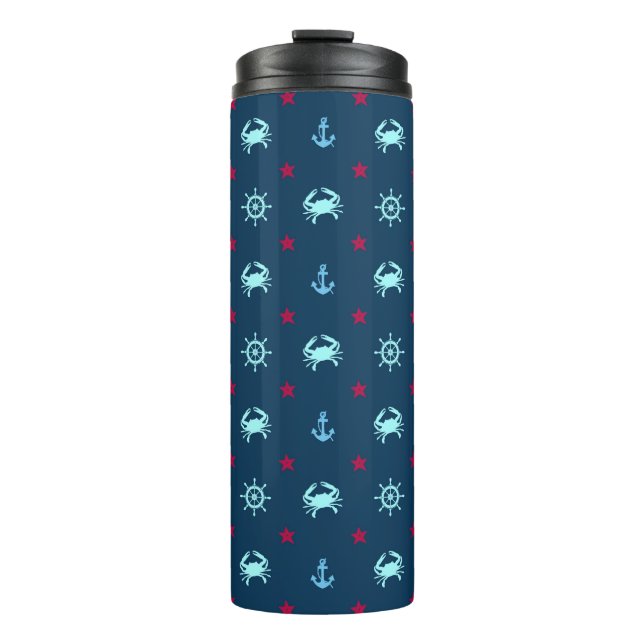 Nautical Star Pattern Thermal Tumbler (Front)