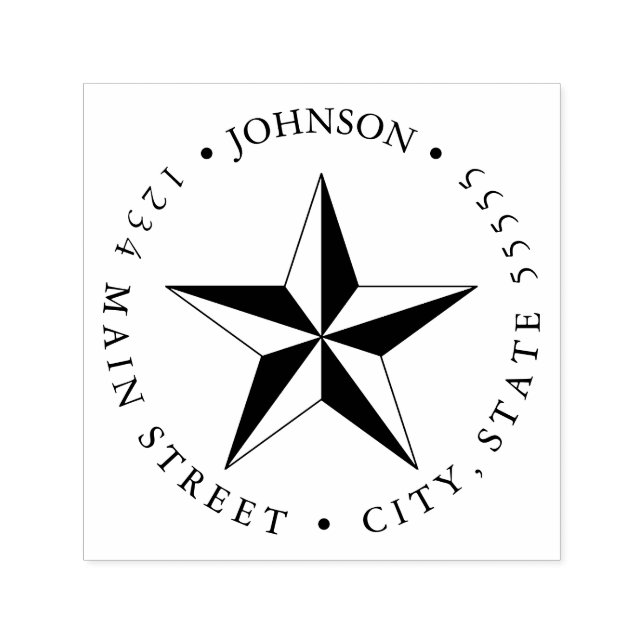 Nautical Star Silhouette Return Label Self-inking Stamp (Design)