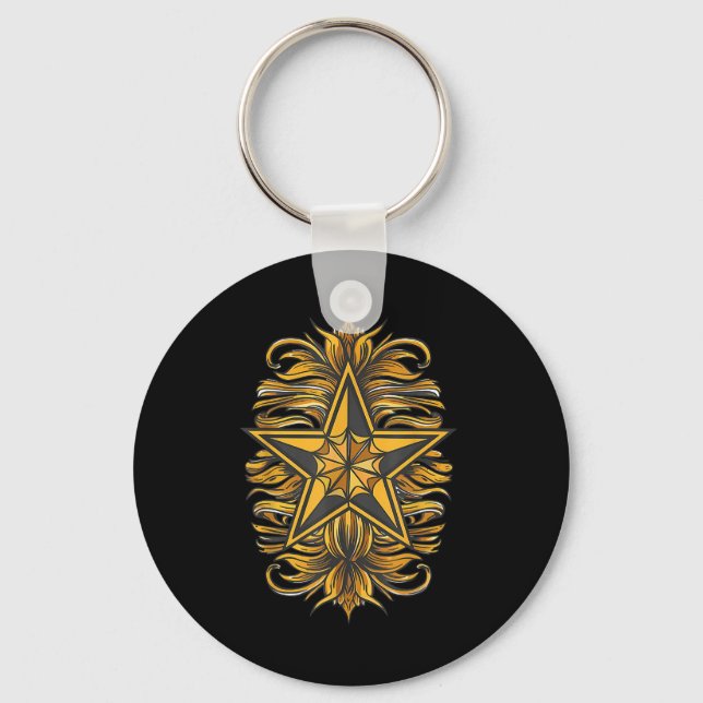 Nautical Star Tattoo Marine Symbol Nautical Comp _ Key Ring (Front)